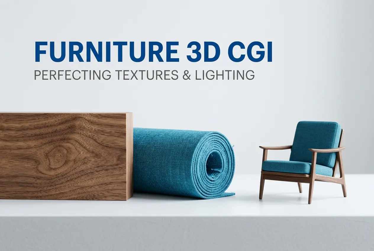 3D CGI Product Rendering Services for Furniture: Perfecting Fabrics, Wood Grains, and Lighting