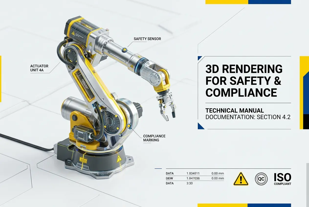 3D Industrial Rendering for Safety and Compliance Documentation: How Manufacturers Use CGI in Technical Manuals