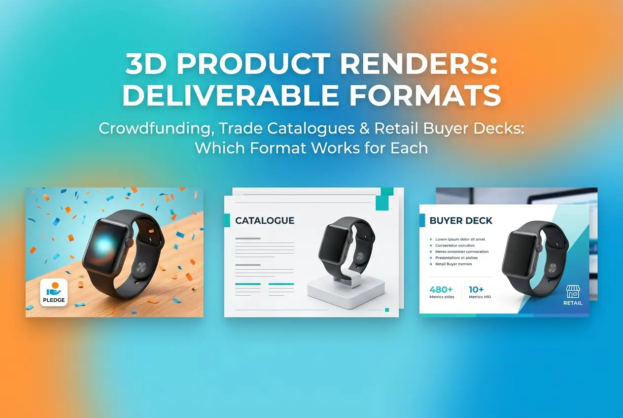 3D renders of smartwatch for crowdfunding, catalog, and buyer decks on 360render.com — 3D Product Render for Crowdfunding,