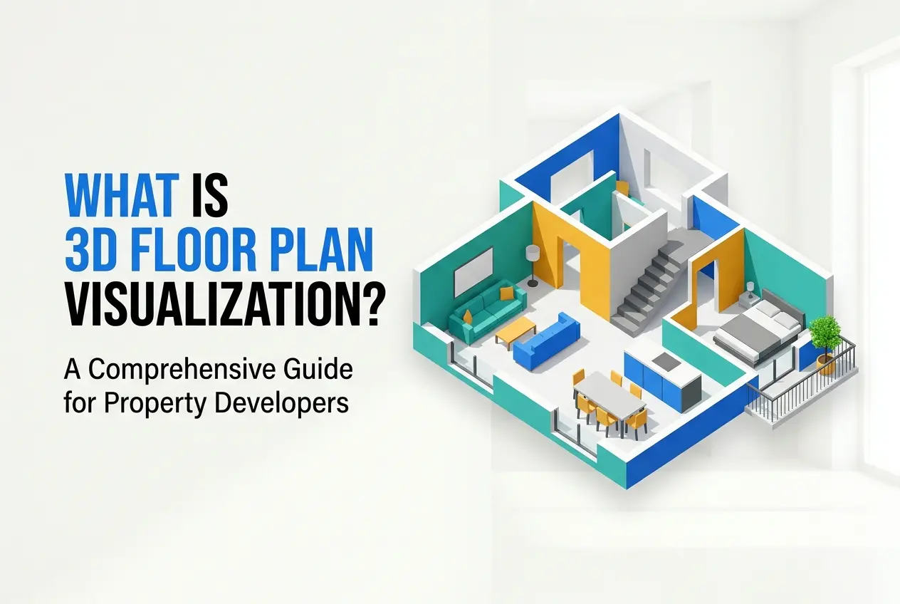 3D render of a colorful isometric floor plan visualization for property developers — What is 3D Floor Plan Visualization? A