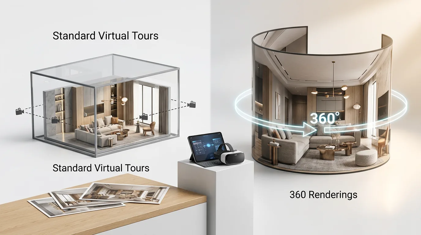What Makes 360 Renderings Different From Standard Virtual Tours — 360 Renderings for Real Estate: How Virtual Tours Are Replacing Traditional Photography